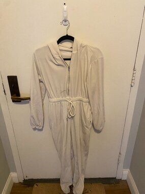 Forever 21 White Lounge Jumpsuit Soft One Piece